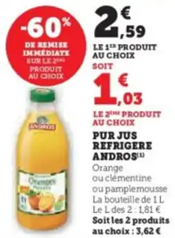 U Express Pur jus refrigere andros offre