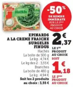 U Express Epinards a la creme fraiche surgeles findus offre
