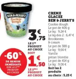 U Express Creme glacee ben & jerry's offre
