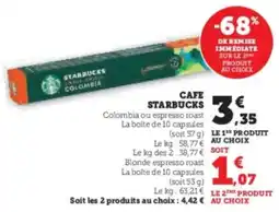 U Express Cafe starbucks offre
