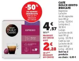 U Express Dolce gusto nescafe offre