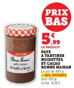 U Express Pate a tartiner noisettes et cacao bonne maman offre