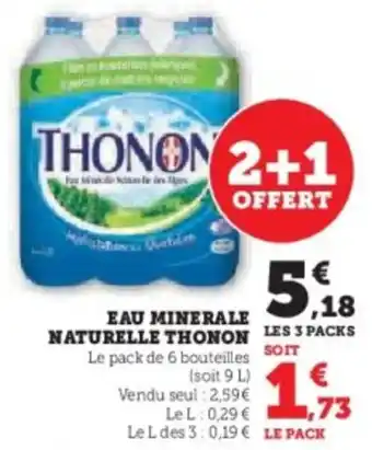 U Express Eau minerale naturelle thonon offre