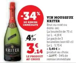 U Express Vin mousseux kriter offre