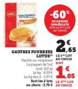 U Express Gaufres fourrees lotus offre