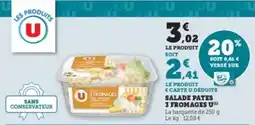 U Express \salade pates 3 fromages u offre