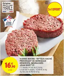 Intermarché Hyper Viande bovine: bifteck haché provenant de morceaux dénervés, dégraissés jean rozé offre