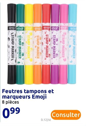 Action Feutres tampons et marqueurs emoji offre