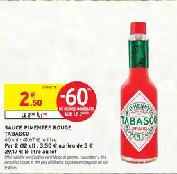 Intermarché Hyper Sauce pimentée rouge tabasco offre
