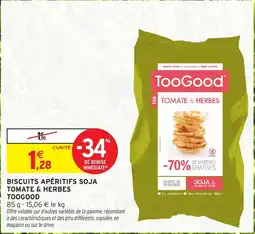 Intermarché Hyper Biscuits apéritifs soja tomate & herbes toogood offre