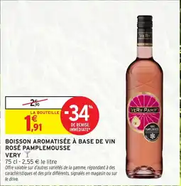 Intermarché Hyper Boisson aromatisée à base de vin rosé pamplemousse very offre