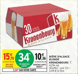 Intermarché Hyper Bière d'alsace blonde kronenbourg offre