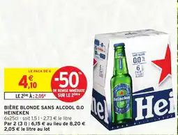 Intermarché Hyper Bière blonde sans alcool 0.0 heineken offre