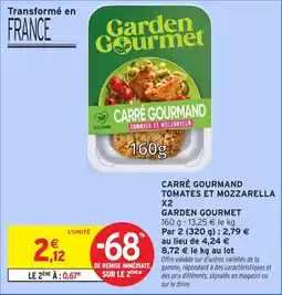 Intermarché Hyper Carré gourmand tomates et mozzarella x2 garden gourmet offre