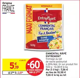 Intermarché Hyper Emmental râpé entremont offre