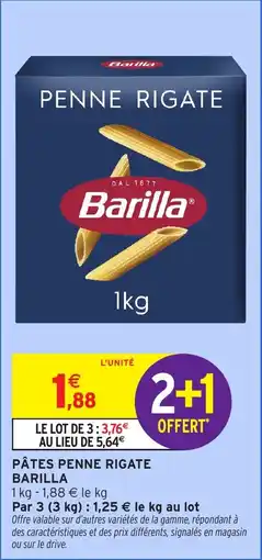 Intermarché Hyper Pâtes penne rigate barilla offre