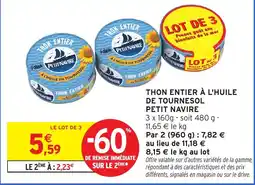 Intermarché Hyper Thon entier à l'huile de tournesol petit navire offre
