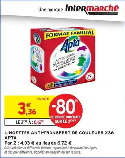 Intermarché Hyper Lingettes anti-transfert de couleurs x36 apta offre