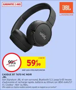 Intermarché Hyper Casque bt t670 nc noir JBL offre