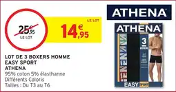 Intermarché Hyper Lot de 3 boxers homme easy sport athena offre