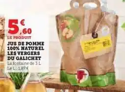 Hyper U JUS DE POMME 100% NATUREL LES VERGERS DU GALICHET offre
