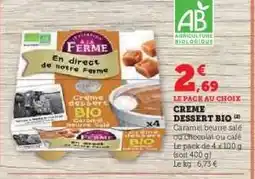 Hyper U CRÈME DESSERT BIO offre