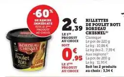 Hyper U Rillettes de Poulet Rôti Bordeaux Chesnel offre