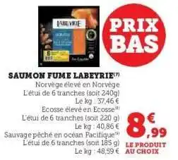 Hyper U SAUMON FUMÉ LABEYRIE offre