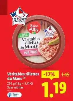 Lidl Véritables rillettes du Mans offre