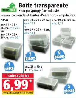 Norma Boîte transparente offre
