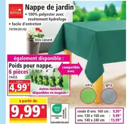 Norma Nappe de jardin offre