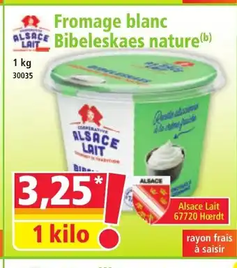 Norma ALSACE LAIT Fromage blanc Bibeleskaes nature offre
