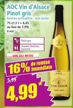 Norma AOC Vin d'Alsace Pinot gris offre