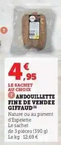 Hyper U ANDOUILLETTE FINE DE VENDEE GIFFAUD offre