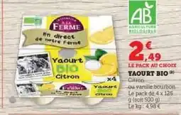 Hyper U YAOURT BIO offre
