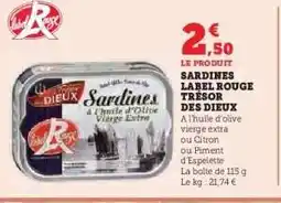 Hyper U SARDINES LABEL ROUGE TRÉSOR DES DIEUX offre