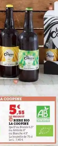 Hyper U BIERE BIO LA COOPINE offre