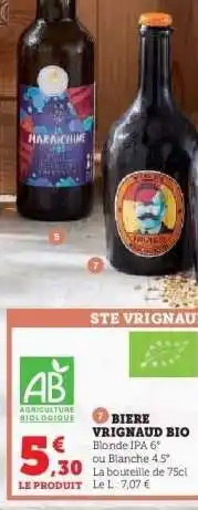 Hyper U BIERE VRIGNAUD BIO offre