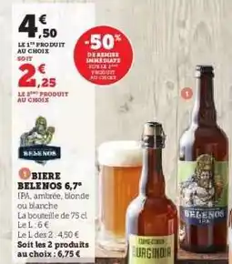 Hyper U BIERE BELENOS 6,7° offre