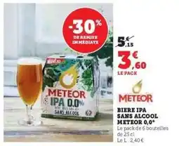 Hyper U BIERE IPA SANS ALCOOL METEOR 0,0° offre
