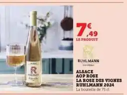Hyper U ALSACE AOP ROSE LA ROSE DES VIGNES RUHLMANN 2024 offre