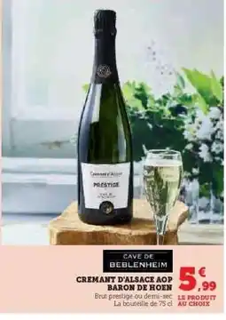 Hyper U CREMANT D'ALSACE AOP BARON DE HOEN offre