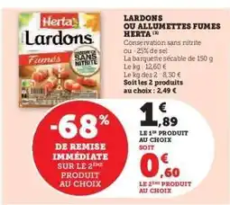 Hyper U Lardons ou Allumettes Fumés Herta offre
