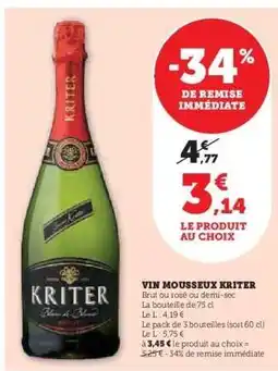 Hyper U Vin Mousseux Kriter offre