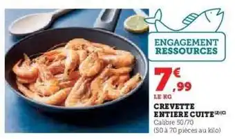 Hyper U CREVETTE ENTIERE CUITE offre