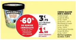 Hyper U CREME GLACEE BEN & JERRY'S offre