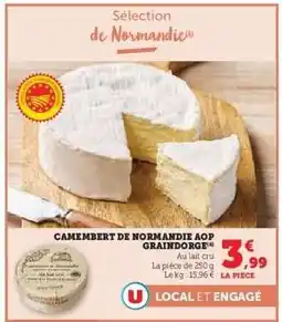 Hyper U Camembert de Normandie AOP Graindorge offre