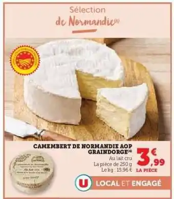 Hyper U Camembert de Normandie AOP Graindorge offre