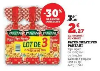 Hyper U PATES CREATIVES PANZANI offre