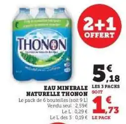 Hyper U Eau Minérale Naturelle Thonon offre
